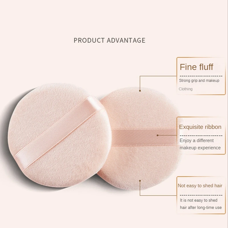 4 Stuks Losse Poeder Puff Pad Cosmetische Sponzen Velours Make-Up Applicator Wasbare Foundation Puff Voor Poeder Met Geval