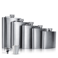 1-10 oz Stainless Steel Hip Flask High Quality Wine Whisky Pot Bottle Hip Flasks Drinker Alcohol Bottle Portable Drinkware Pot