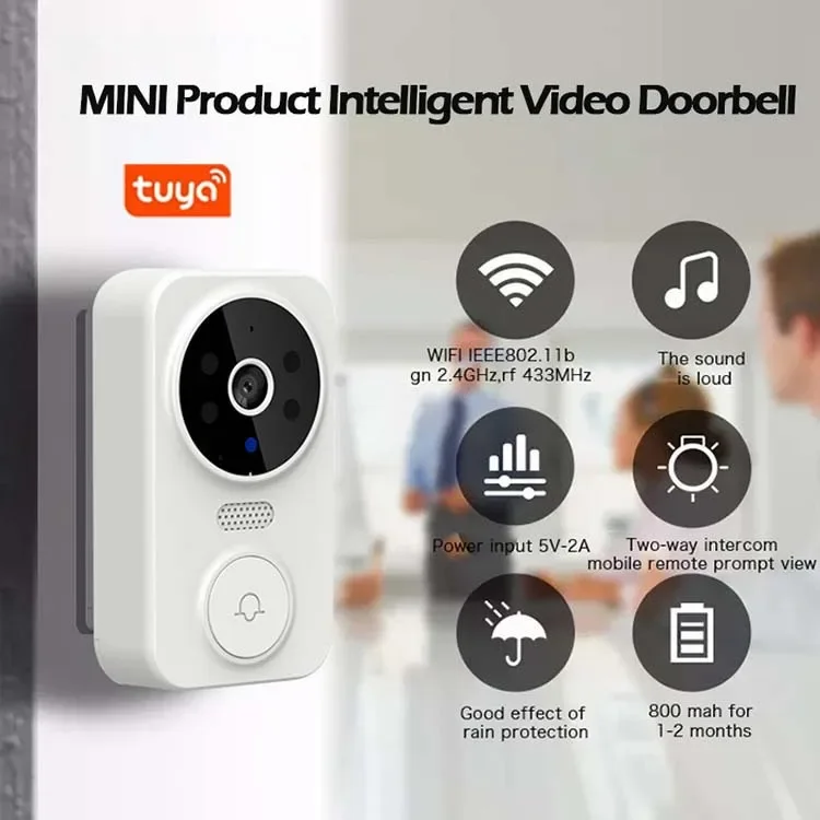 M12 1080P Tuya Wifi Wireless Remote Video Doorbell Two-way Intercom HD Infrared Night Vision Doorbell Monitoring One-key Shootin