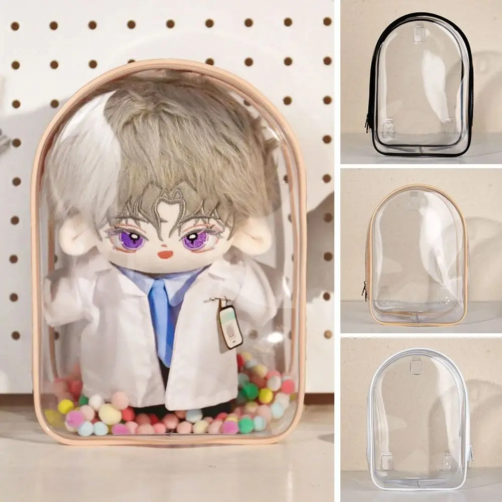 Transparent Labubu PVC Protective Bag Portable Labubu Doll Bag Cable Organizer Box Doll Accessories Thickened