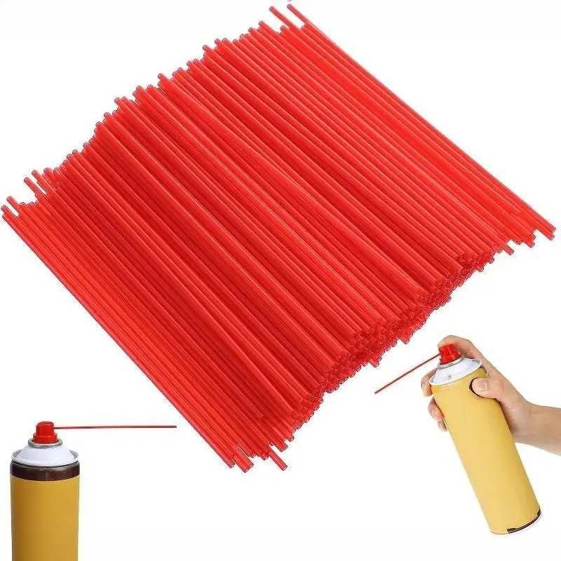5/10/20/50/100/200 PCS Aerosol Nozzle Spray Extension Straw 12cm Plastic Red Extended Replacement Parts