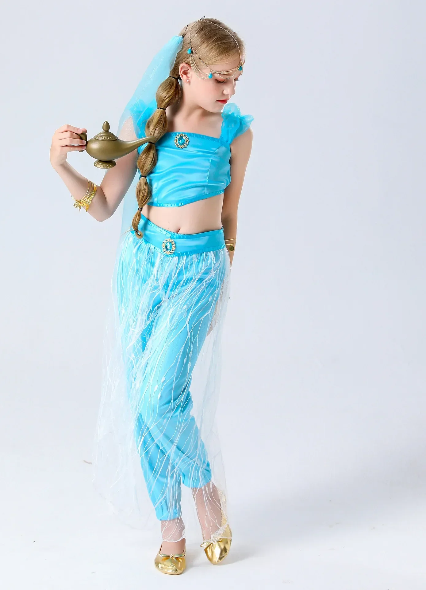 Children's Princess Jasmine Dress Role-Playing Performance Costume