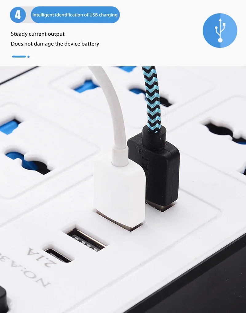 Power Multi Tap Universal Plug Eu Us Uk Outlet Power Strip With 2m Extension Cord Ac Type C Usb Charge Electrical Socket