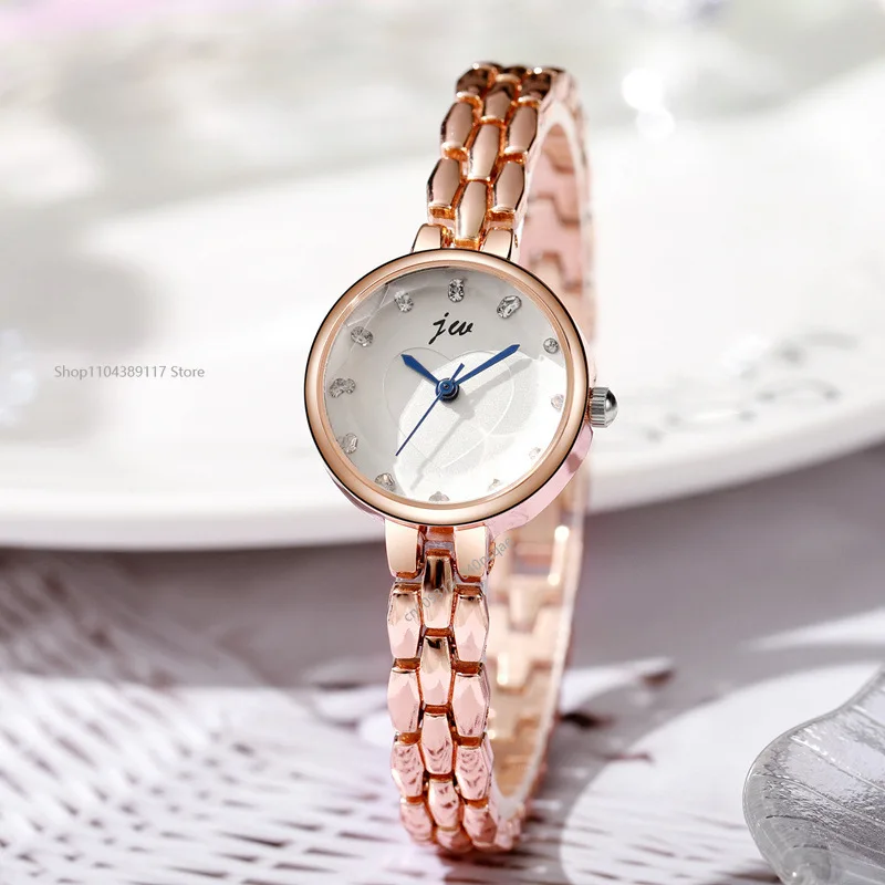 

Модные кварцевые часы, минималистичные наручные часы для девочек колледжа/средней школы, женские часы с металлическим браслетом, подарок Часы Женские