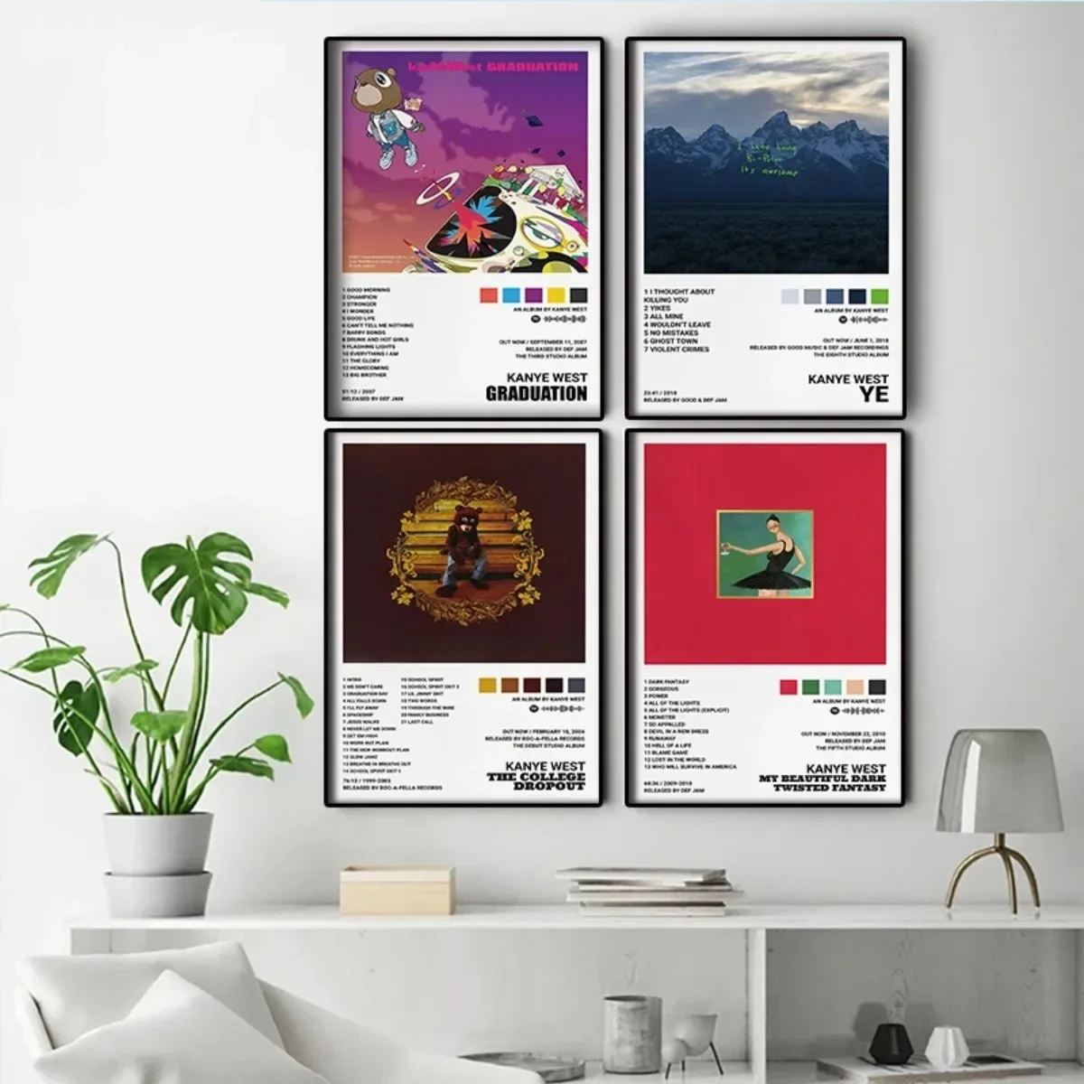 Hip Hop Rapper Kanye West Music Album Graduation Cover Canvas Painting Posters and Prints Wall Art for Living Room Decoration