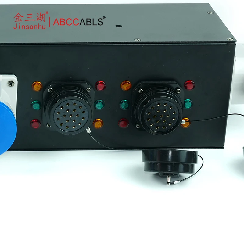 ABCCABLS 63A 3 Phase Distribution Box With Socapex 19 Pin And CEE Outlets 5 Sockets Stage Power Snake