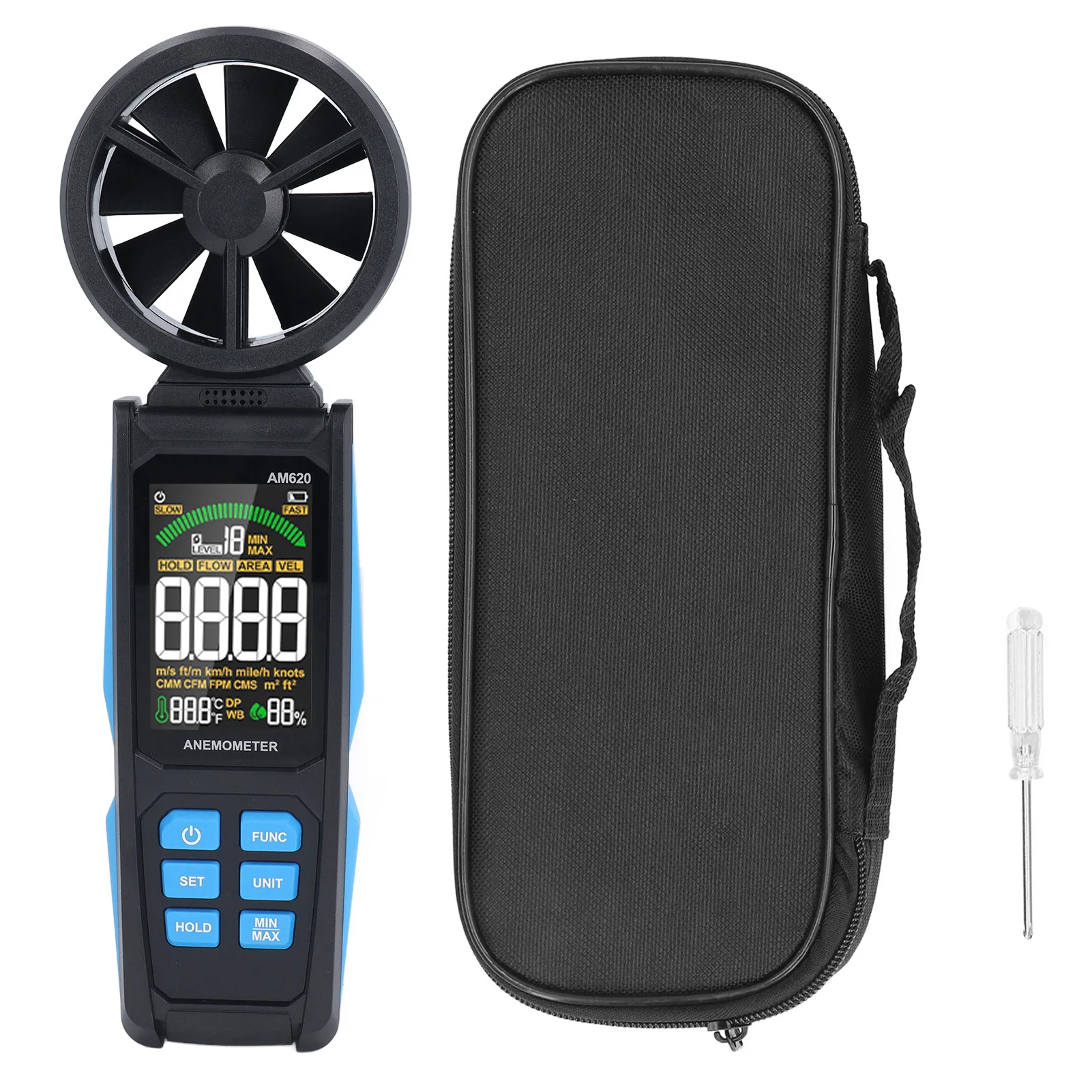 /AM620 /Digital /Anemometer 180 Degree Rotating Wind Meter Air Flow For Temperature Humidity Tester For Industrial Meteorology