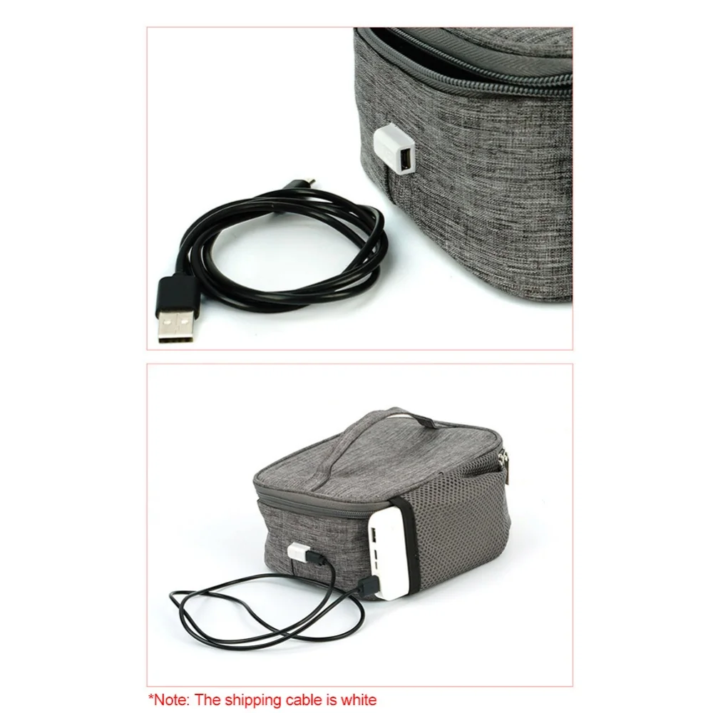 USB Heating Lunch Box Bag Electric Lunch Bag Oxford Cloth Portable Food Warmer Waterproof Large Capacity for Travel Office