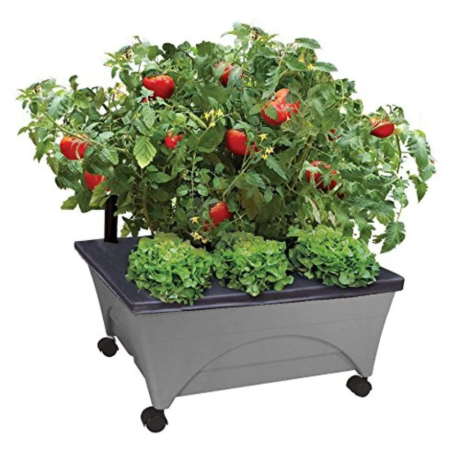 

Мобильная установка для выращивания растений City Picker Raised Bed Grow Box с автополивом и улучшенной аэрацией, на колесиках - цвет Slate