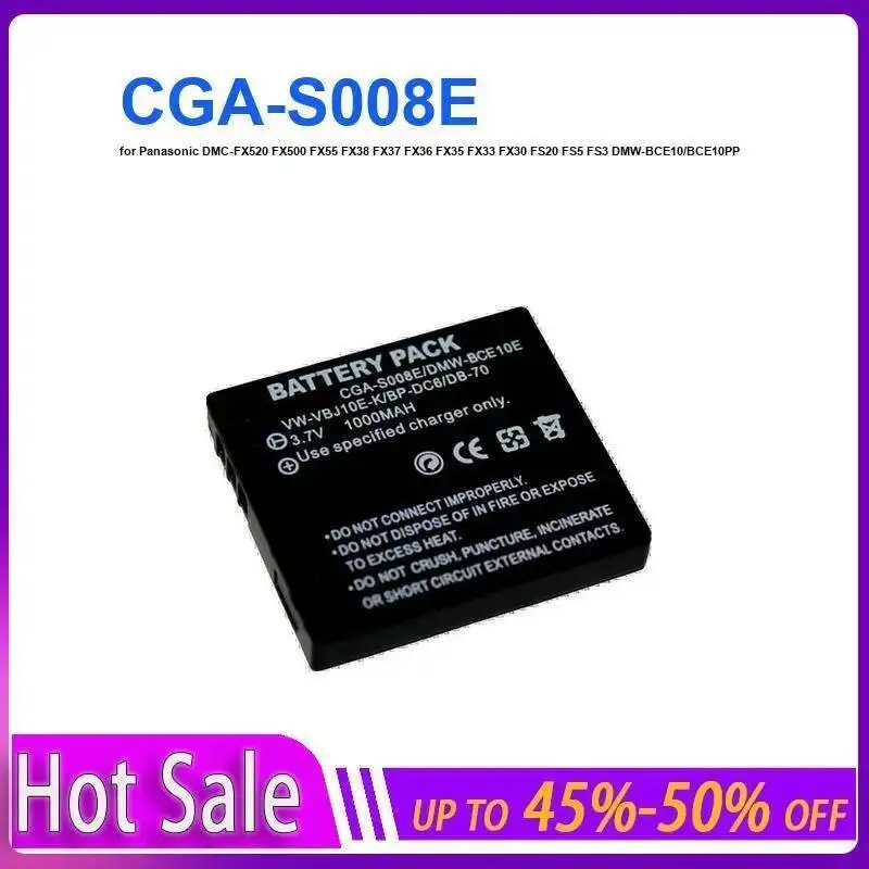 Camera Battery Cga-S008E 1000Mah For Panasonic Dmc-FX520 FX500 FX55 FX38 FX37 FX36 FX35 FX33 FX30 FS20 FS5 FS3 Dmw-BCE10 BCE10PP