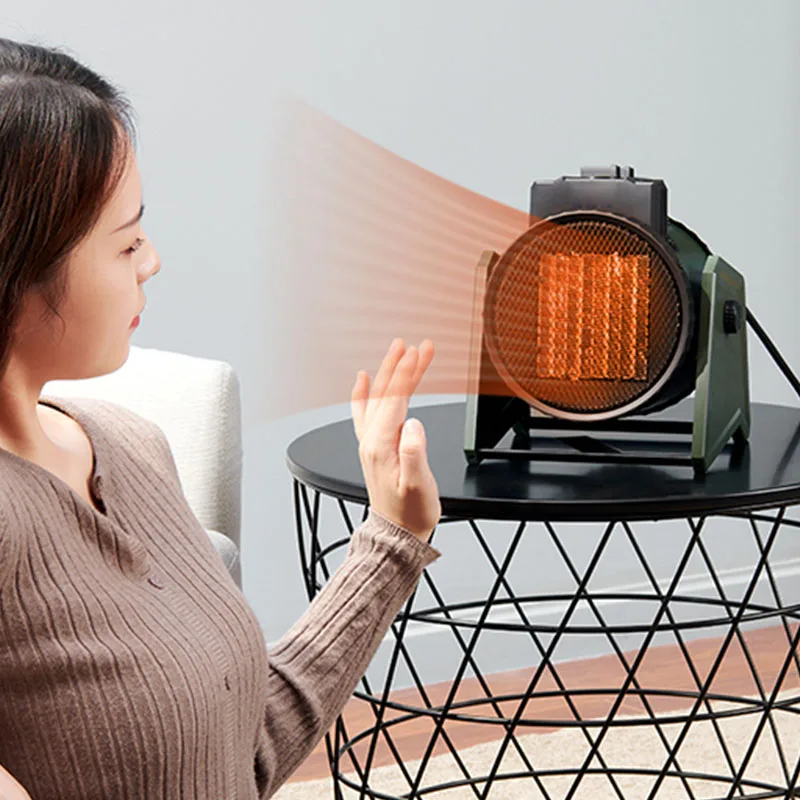 Aquecedor de ar aquecedor doméstico desktop pequena pistola aço ventilador ar quente do banheiro rápido aquecimento termoelétrico industrial alta potência