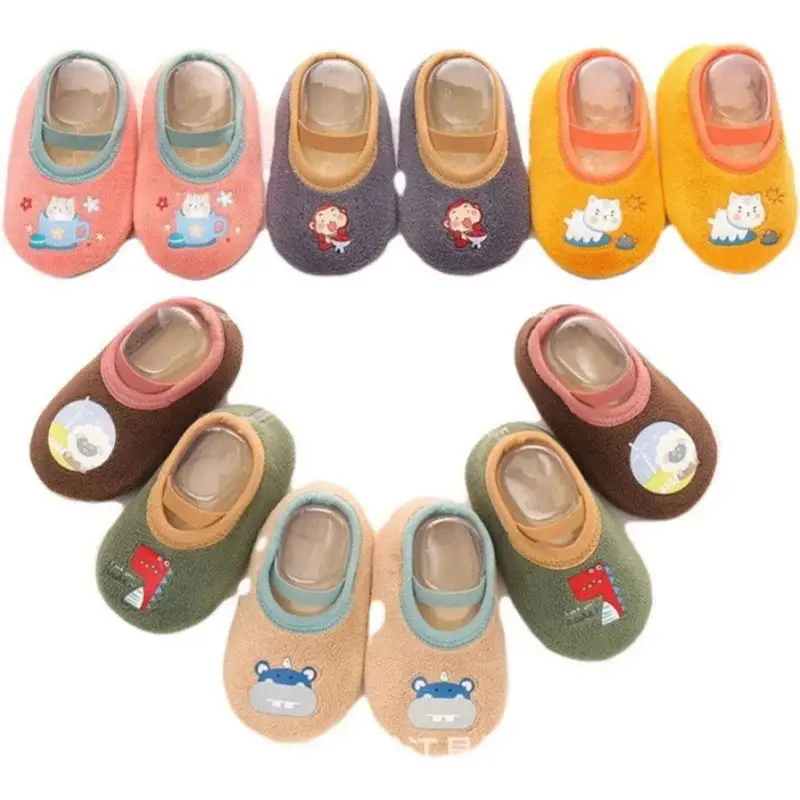 Baby Anti-slip Socks Newborn Warm Crib Floor Shoes with Rubber Sole for Children Boy Toddler Foot Girl Infant Cute Kids Slippers