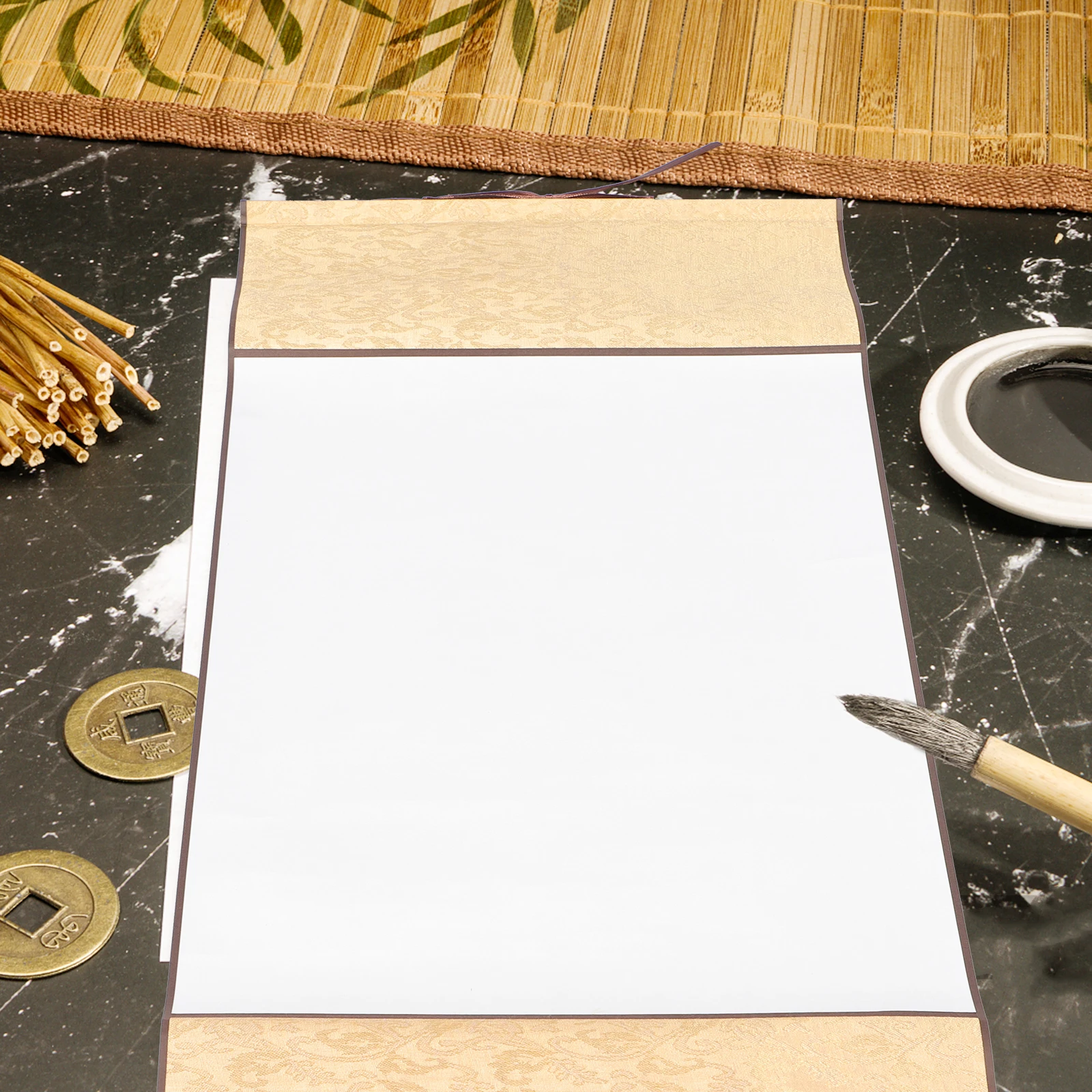

Blank Calligraphy 32x70cm Calligraphy Art Scroll Silk Cloth Rice Paper Painting Drawing Chinese Art Supply Wall Hanging