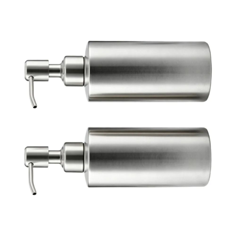 2 Pack Stainless Steel Soap Dispenser Set 350 ml for Bathroom Countertop Use with Rust Resistant 304 Grade Construction