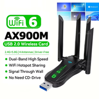 AX900 Bluetooth 5.4 USB Adapter WiFi 6 Mini USB Dongle 5G/2.4G Dual Band WiFi6 Network Card Wlan Wireless Receiver Driver Free