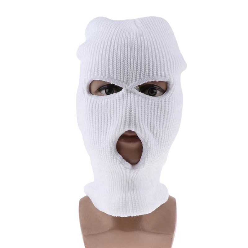 3 Holes Full Face Mask Autumn Winter Knit Cap for Ski Cycling Army Tactical Mask Balaclava Hood Motorcycle Helmet Unisex Hats