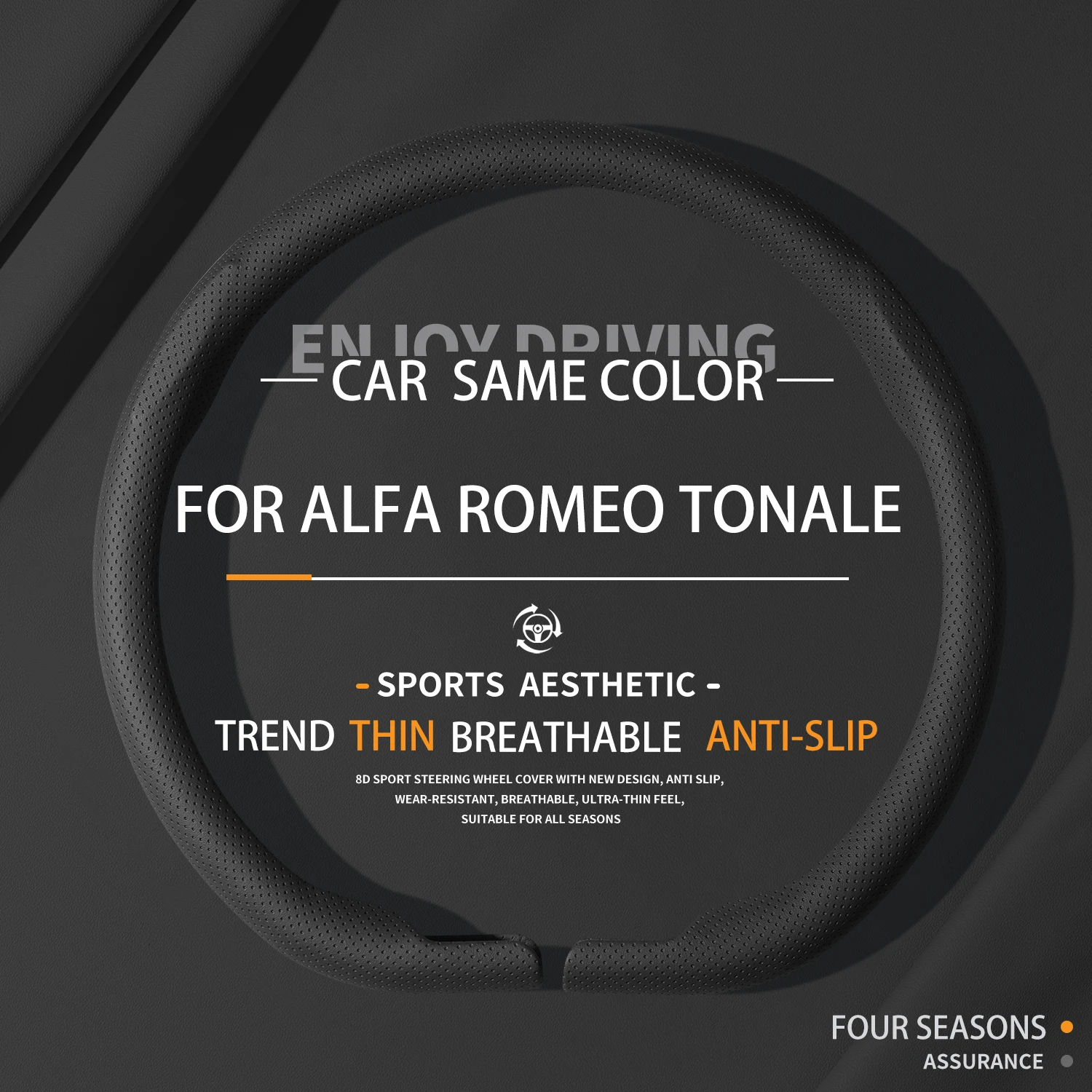 

Suitable For ALFA ROMEO TONALE Car Steering Wheel Cover All Seasons Automobile Interior Accessories Breathable Anti-slip