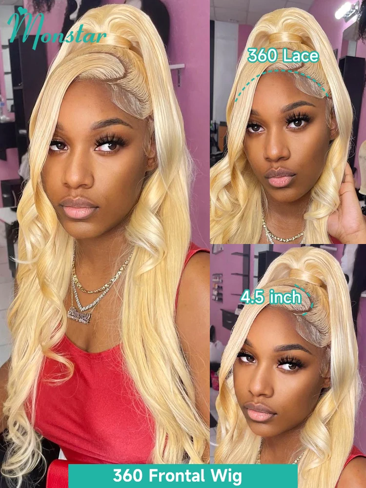 360 Lace Frontal Wig 13x4 13x6 613 Blonde Body Wave Lace Front Wig Pre plucked Transparent Brazilian Human Hair Lace Frontal Wig