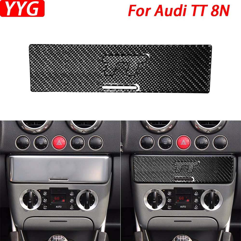 

For Audi TT 8N 2001-06 Carbon Fiber Central Control Radio CD Panel Cover Decorative Car Interior Decoration Accessories Sticker