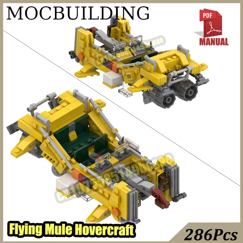 Flying-mule Vehicle Sci fi Car Model Hovercraft MOC Building Blocks Serenitying Construction Toys Birthday Present Gift