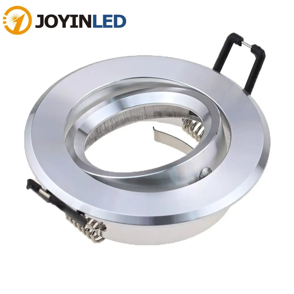 

Cutout 65mm Round Chrome LED Recessed Ceiling Light Adjustable Fixture For GU10 MR16 Fitting Mounting Ceiling Spot Lights Frame