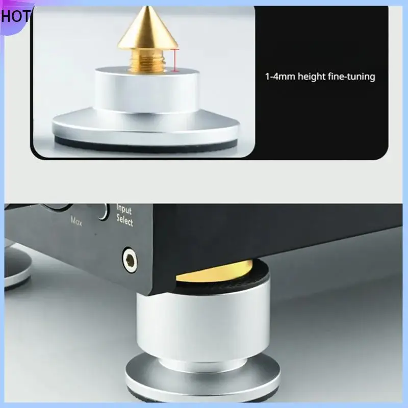 B45C 4세트 쇼크 스파이크 스프링 댐핑 패드 KTV 무대 스피커 알루미늄 절연 알루미늄 블랙