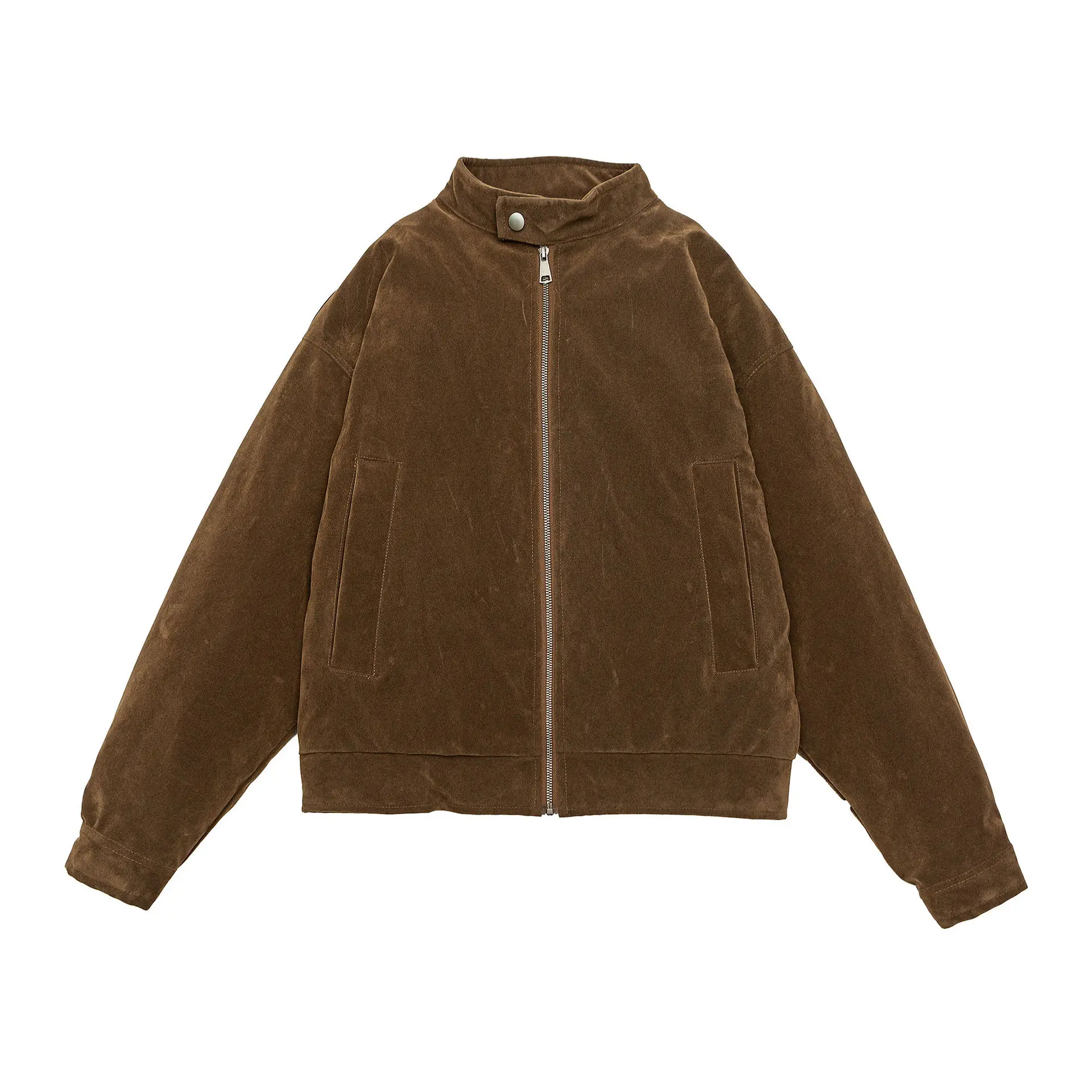 

2026 New Loose Fit White Duck Down Style Jacket Mermaid Suede Collarless Coat South Summer Fake Fur Lined Warmth for Winter