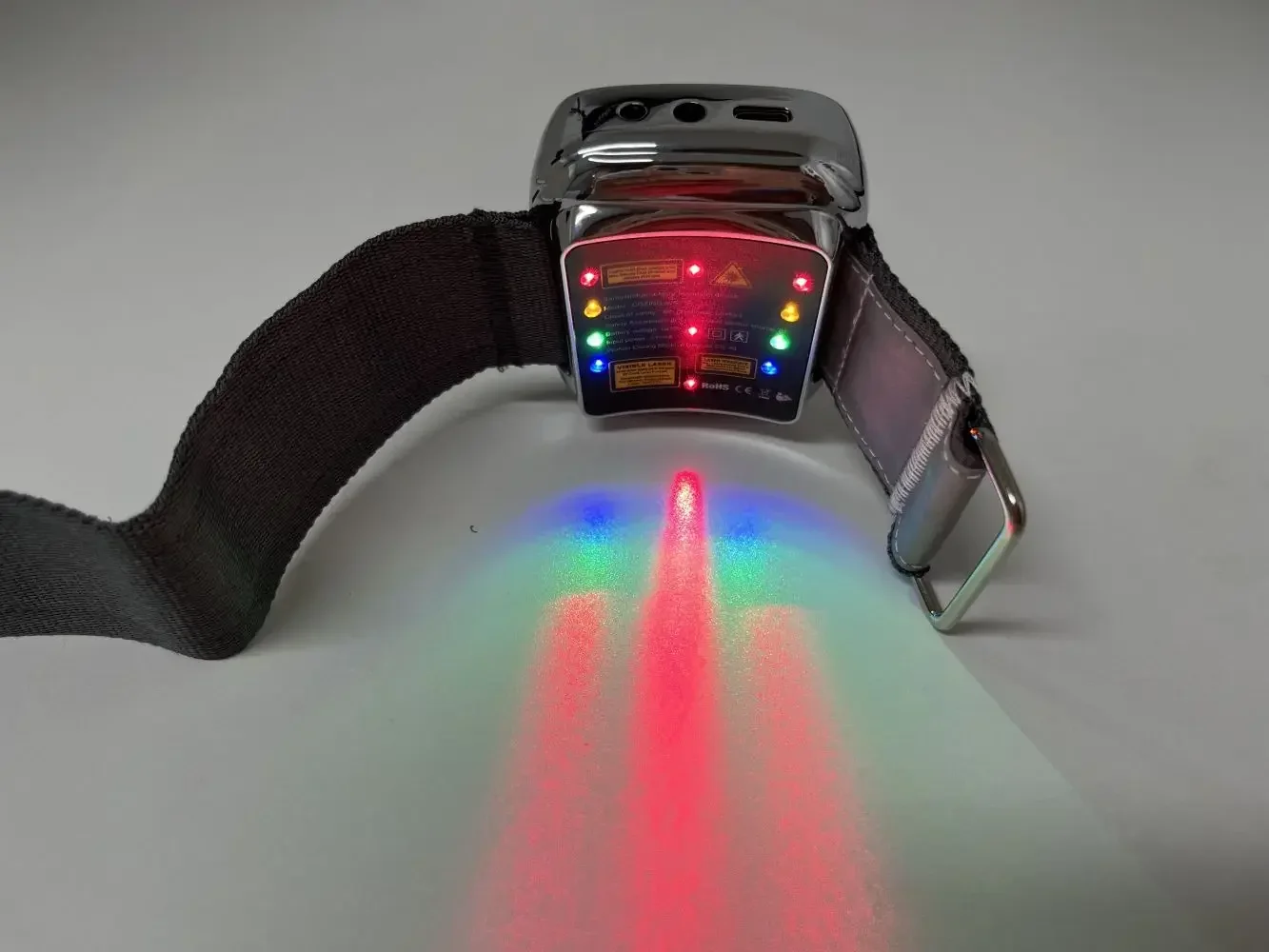 Laser Physiotherapy Wrist Watch 11Holes Colorful Lights Semiconductor Nano Laser Therapy Diabetes Hypertension Rhinitis Tinnitus