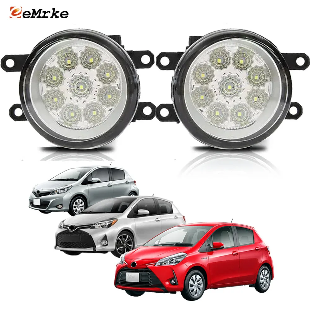 Upgrade Led Fog Lights Assembly DRL for Toyota Vitz Yaris Hatchback 2012 2013 2014 2015 2016 2017 Car PTF Daytime Running Light