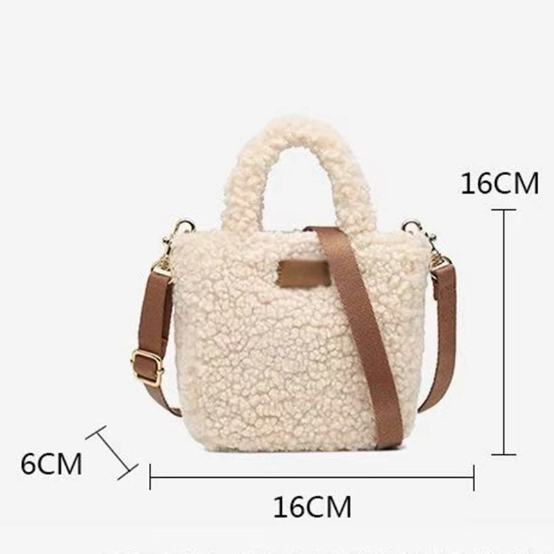 Vintage Women\'s Bag Large Capacity New Autumn And Winter Models Sherpa Tote Shoulder Bag