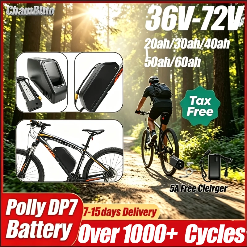 

Аккумулятор Hailong Polly DP7 для электровелосипедов 52В 48В 72В 50Ач 60Ач, 36В 60В 30Ач 50Ач 40Ач 35Ач 25Ач 20Ач, 2000Вт 3000Вт