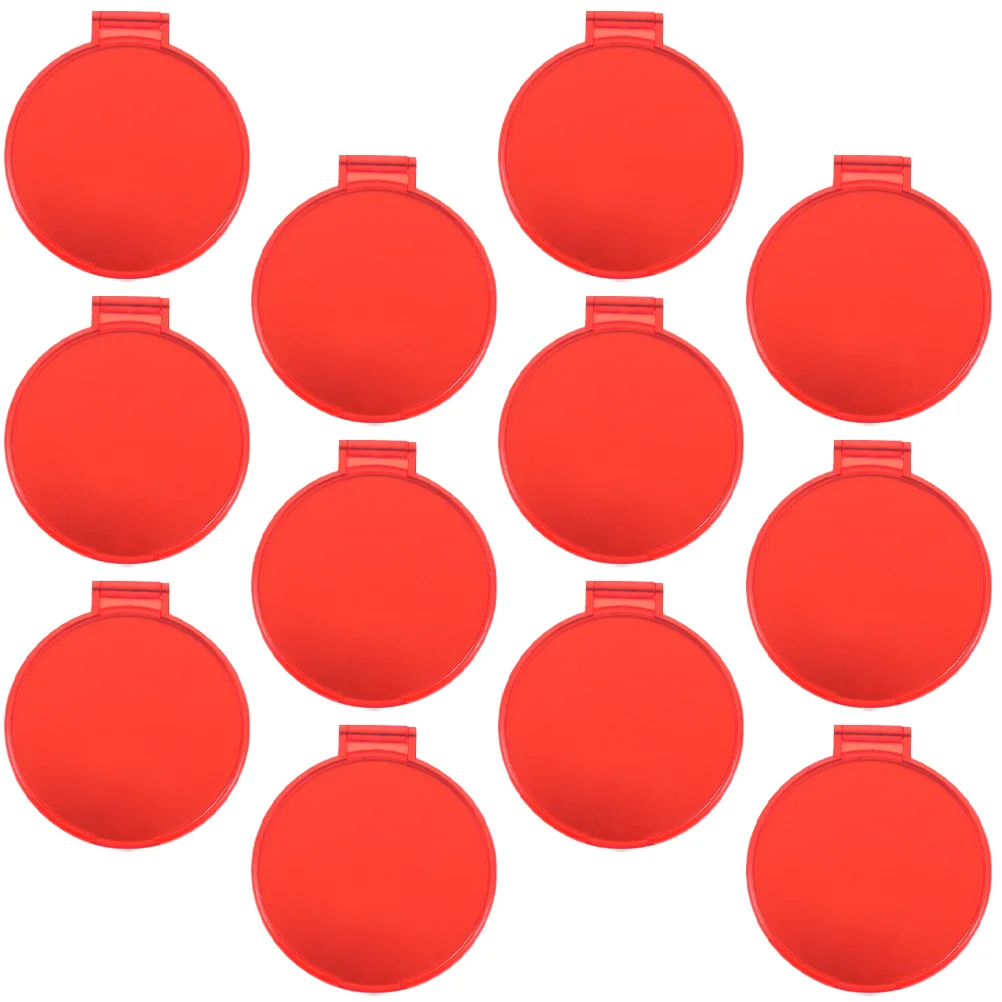 12 قطعة مرايا محمولة قابلة للطي مدمجة بجيب صغير مستدير للمكياج مرآة سفر صغيرة مرايا صغيرة مرآة مدمجة