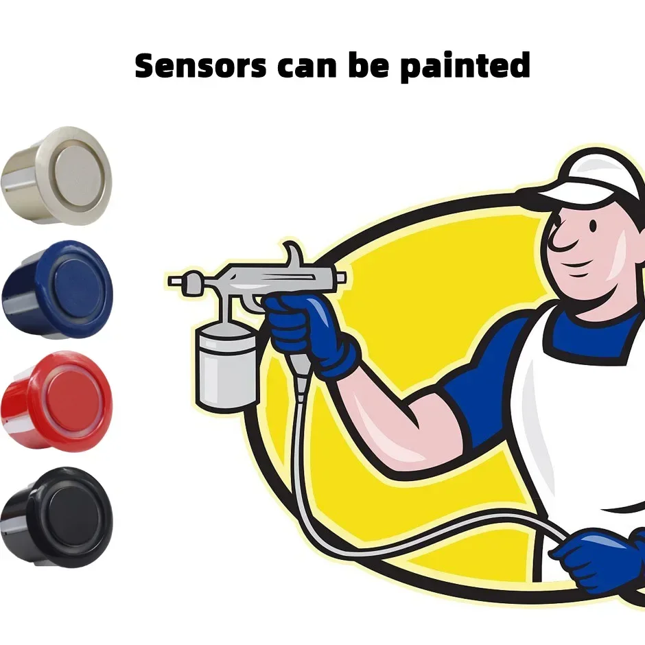 Universal 22mm Car Reverse Parking Sensor Kit Ultrasonic Backup Radar System Black Red Blue Grey Silver Gold White
