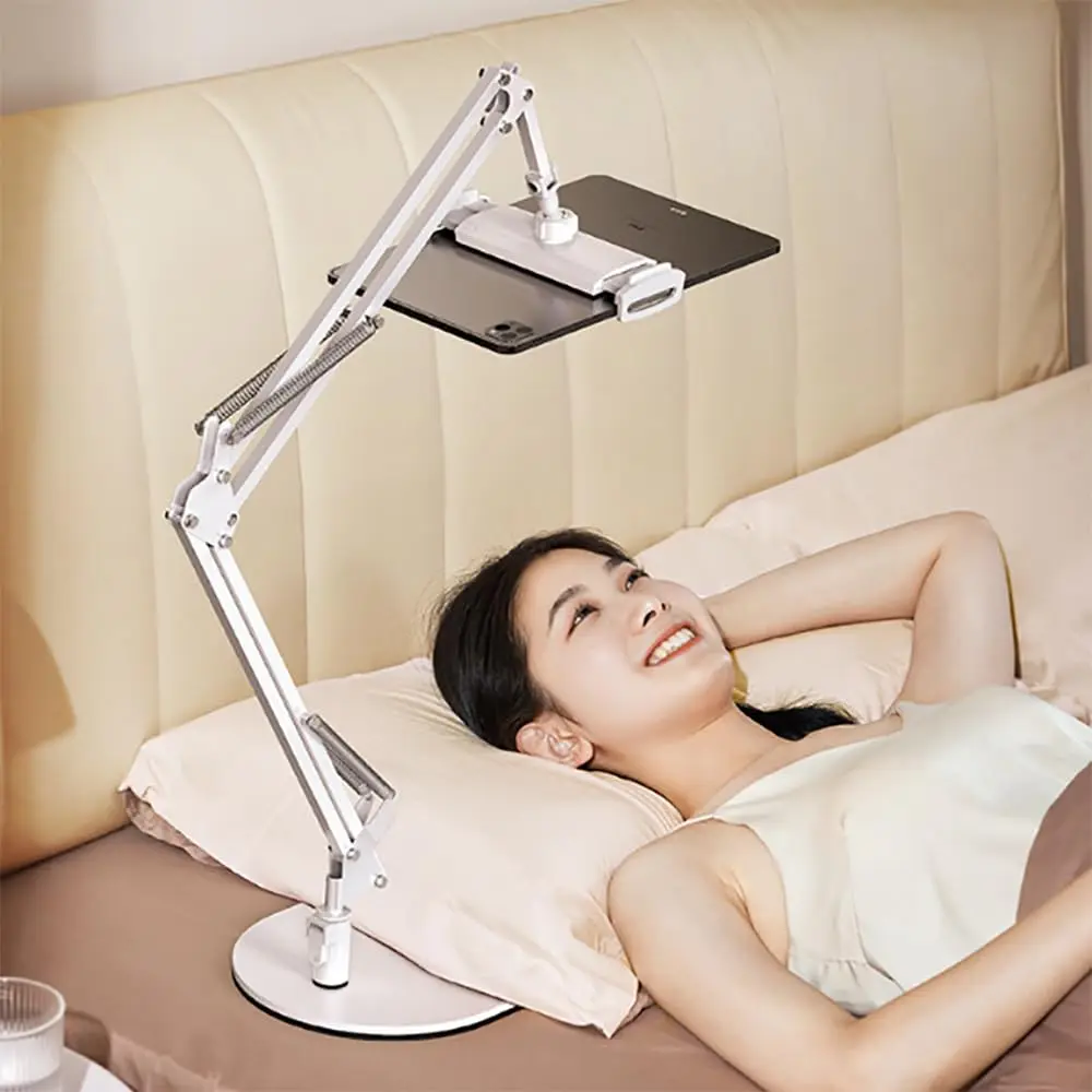 

Adjustable Floor Stand for IPad/Tablet with Anti-Slip Lock & Folding Arm | Compatible 4.7-12.9" Devices | Movie/Video/Reading