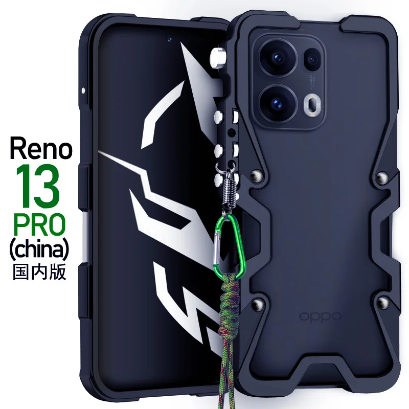 

Чехол для телефона серии OPPO Reno 12 13 Pro, металлический защитный чехол, устойчивый к ударам и падению, механическая версия «все включено»