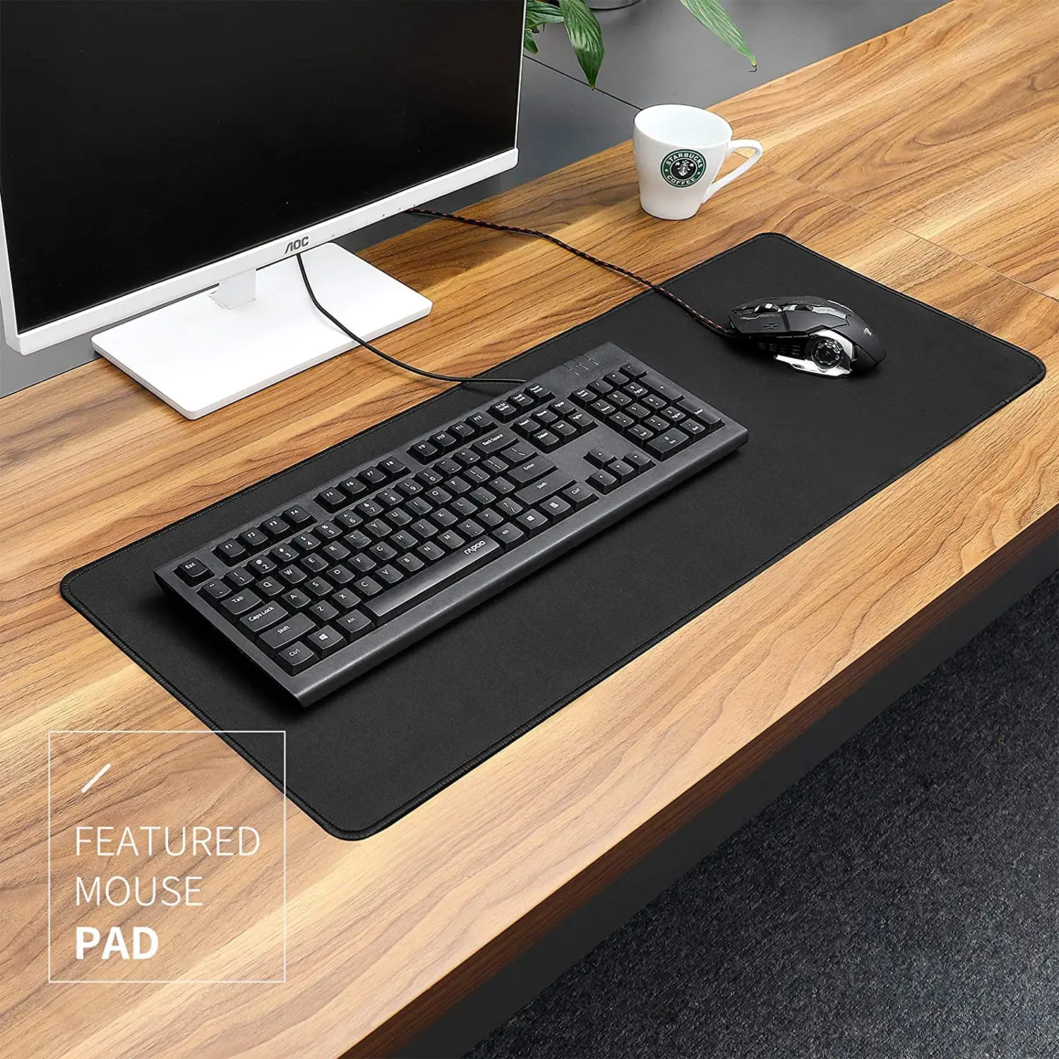 Kawaii Gaming Mouse Pad, Preto Mousepad, Tapete Gamer, Mat Computador, Mesa PC, Anime Teclado, Playmat Office, XXL, 900X400