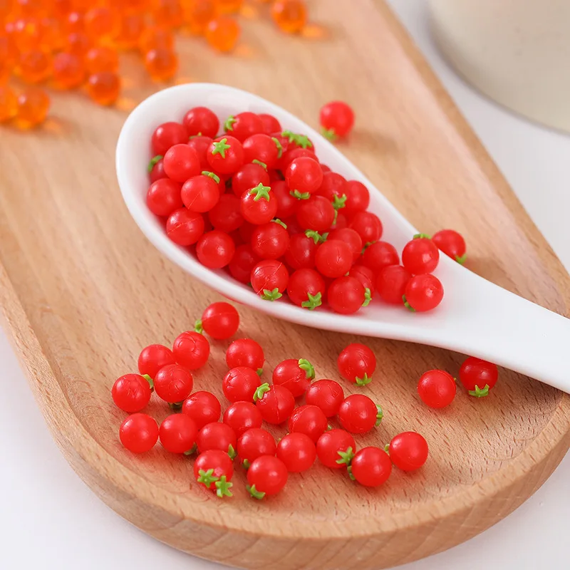 Simulierte Mini-Kunstfrüchte Erdbeeren Blaubeeren Kirschen Kaviar Maulbeeren Tomaten Requisiten für Heimdekoration Zubehör 100 Stück/Set – Detail 3