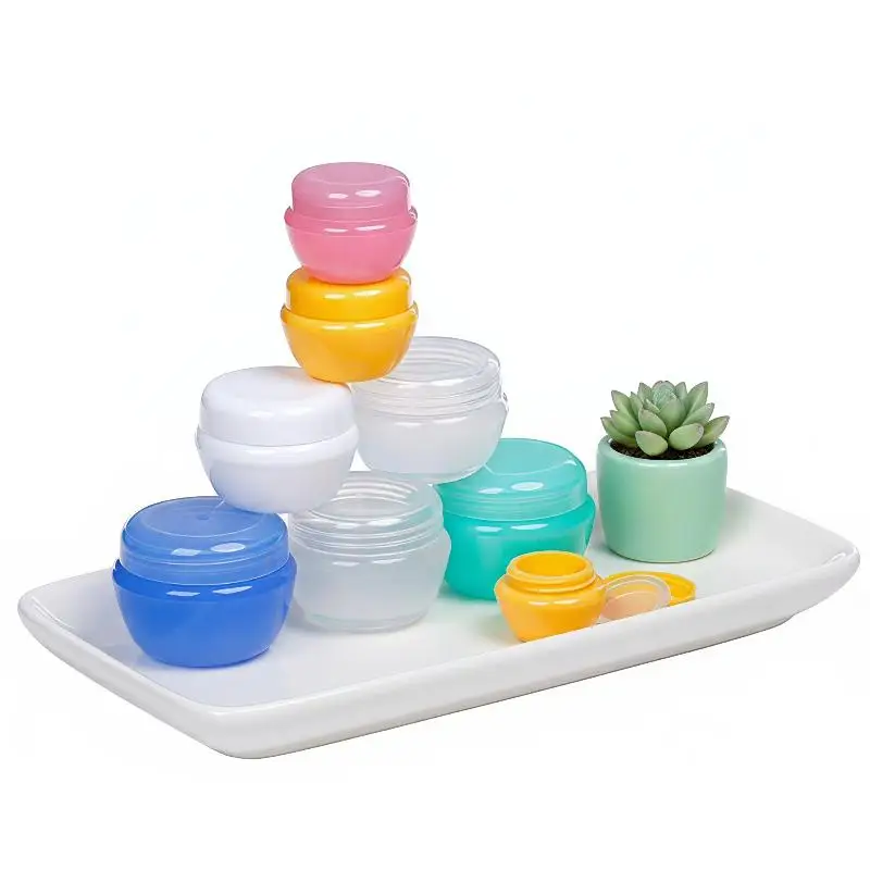 【Y】5Pcs Plastic Face Cream Sample Travel Containers 5g 10g 20g 30g Empty Jars Sample Cosmetic Jar Makeup Pots With Inner Lid