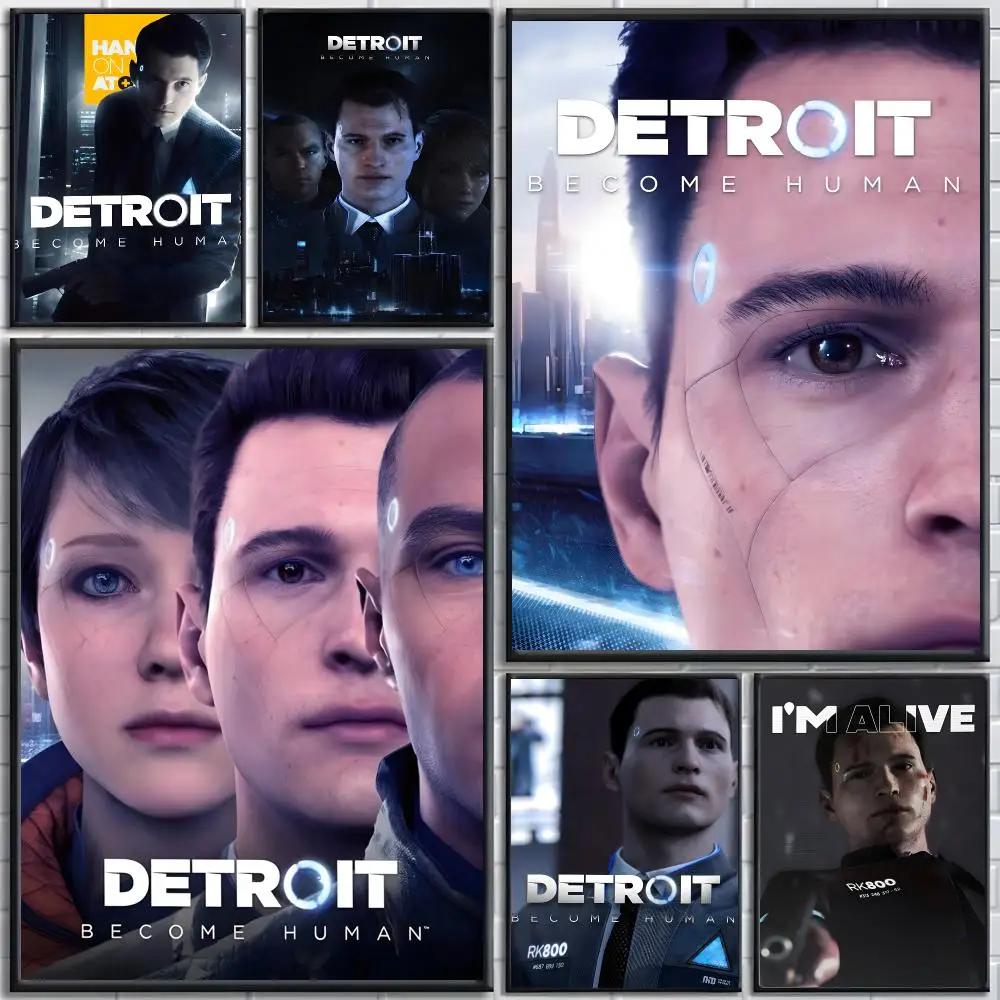 Game Detroit: Become Human Poster posters for bedrooms and living rooms—high-definition cartoon movie-themed wall art.