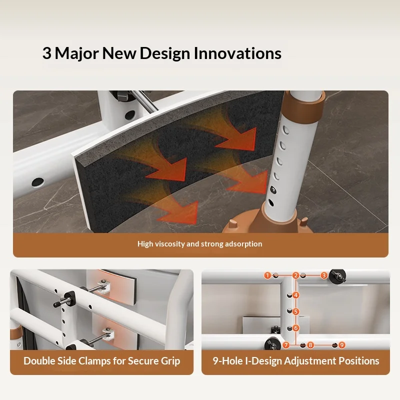 Toilet Safety Rail, Height Adjustable Elderly Toilet Armrest, 150kg Capacity Punch-Free Grab Bar, for Bathroom Safety