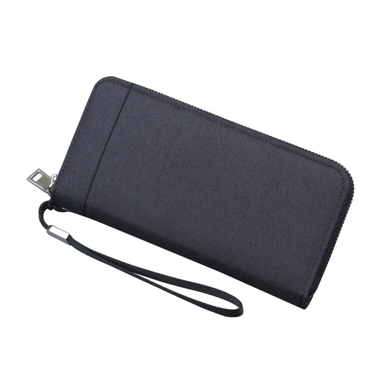 Men Long Purse Simple Canvas Zipper Wallet Cellphone Handbag Business Multi Card Holder Male Wallet Case Money Card Bags