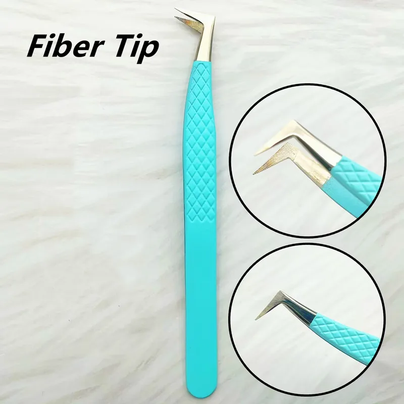 Fiber Tip Wimpers Pincet Met Fiber Tip Pincet Wimper Extensions Rvs Lash Pincet Voor Wimper Extension Pincet