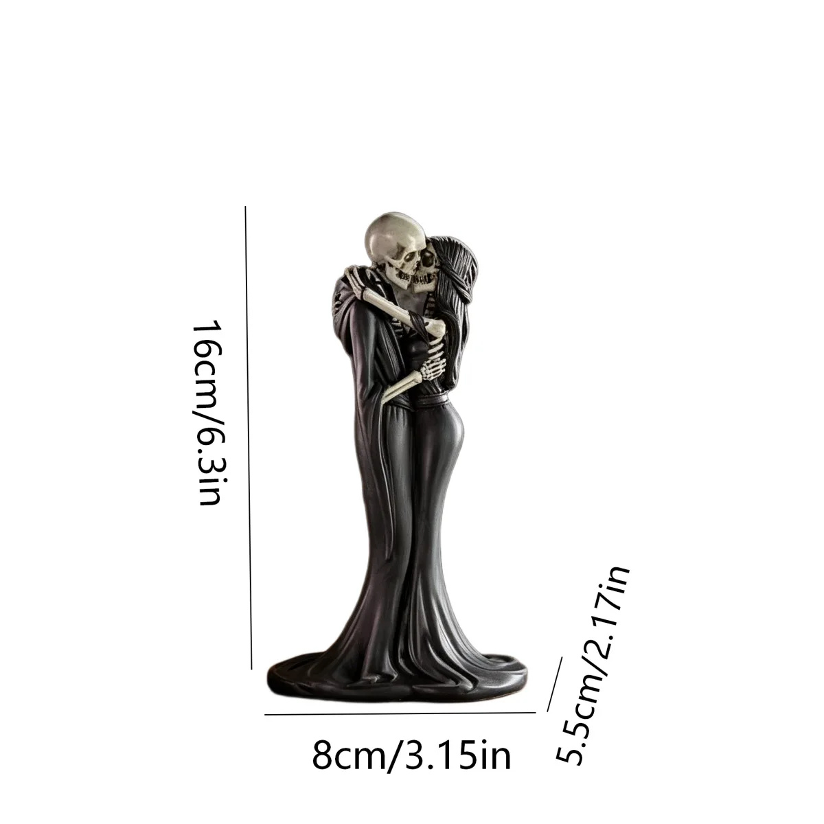 Grim Reaper Undead Skull Statue Funny Style Desktop  Skull Couples Figurine Halloween Craft Ornament Festival Gift z935