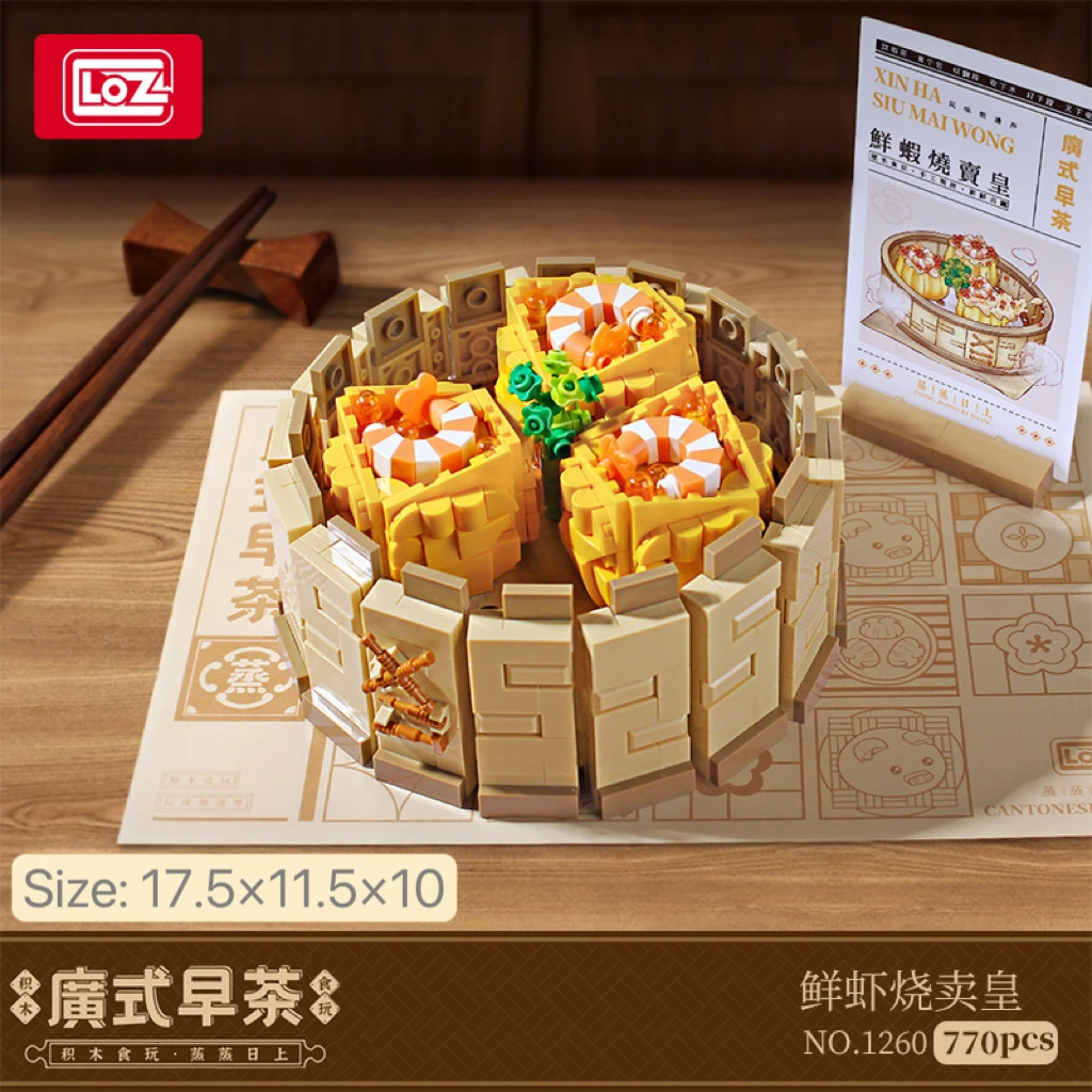 LOZ Lizhi Cantonese Style Morning Tea Dim Sum Creative Building Block Toy Small Particle Stereoscopic Picture Food Vermicelli Sh