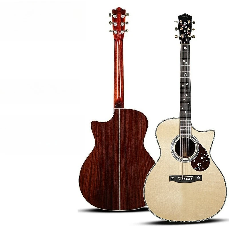 Full single acoustic guitar, advanced fingerstyle singing, folk, vibration shock box