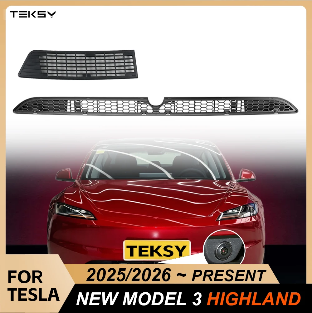 For Tesla New Model 3 Highland 2026 Lower Bumper Anti Insect Net Anti Dust Proof Inner Vent Grille Cover  Front Cover