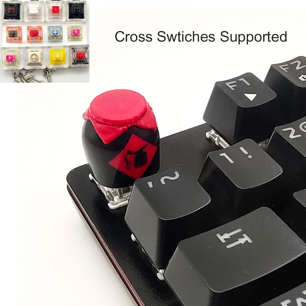 

Chinese Style Wine Jar Resin Keycaps For Cross Switch Mechanical Keyboard No Backlit Red Black OEM ESC F Zone Key Caps