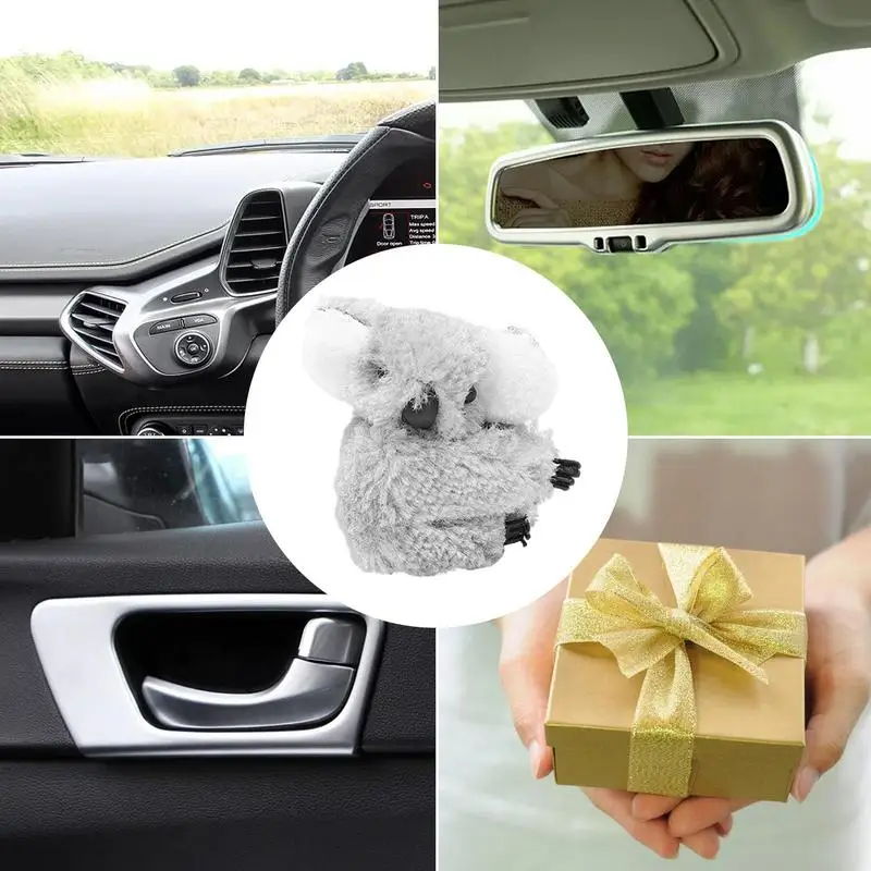 Decorazioni per interni auto Koala Peluche Koala carino Decorazione per schermo di controllo dello specchietto retrovisore automatico Visiera parasole Clip per carta Accessorio per auto