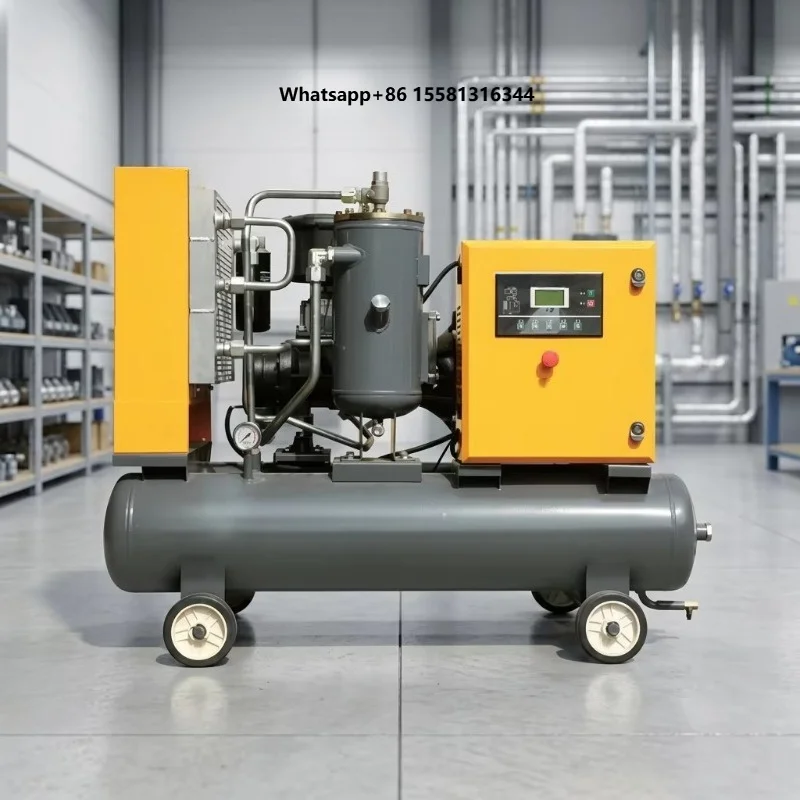 YUEQUN Oil-Free Portable AC Rotary Screw Compressor Pump 22kW 16bar PLC Custom Voltage Heavy-Duty Mine Air Cooled Motor Bearing