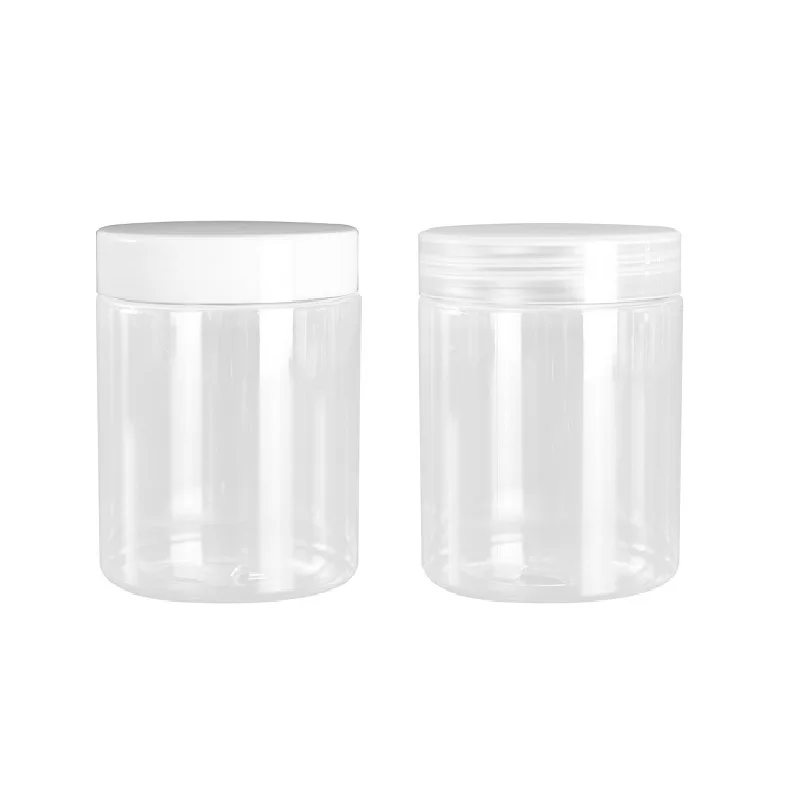 22pcs Clear Wide Mouth Refillable Bottle Dia. 68 Hair Mask Pots Cosmetic Cream Jars 250ml Empty Plastic Containers With Lids